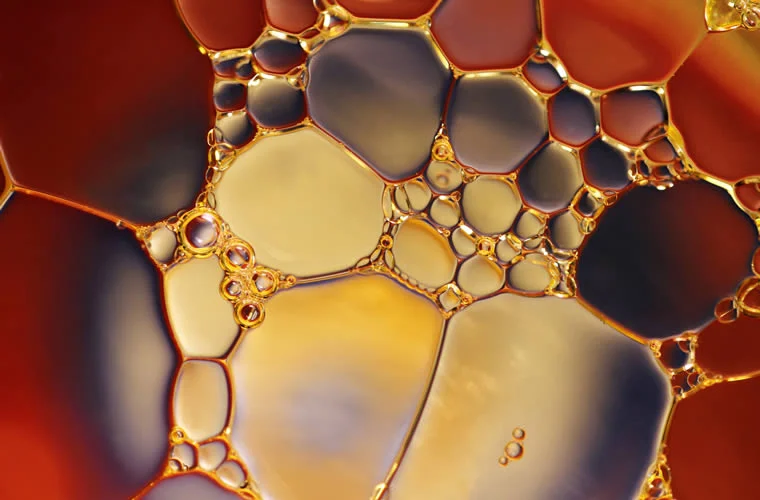 a close up of bubbles in a liquid