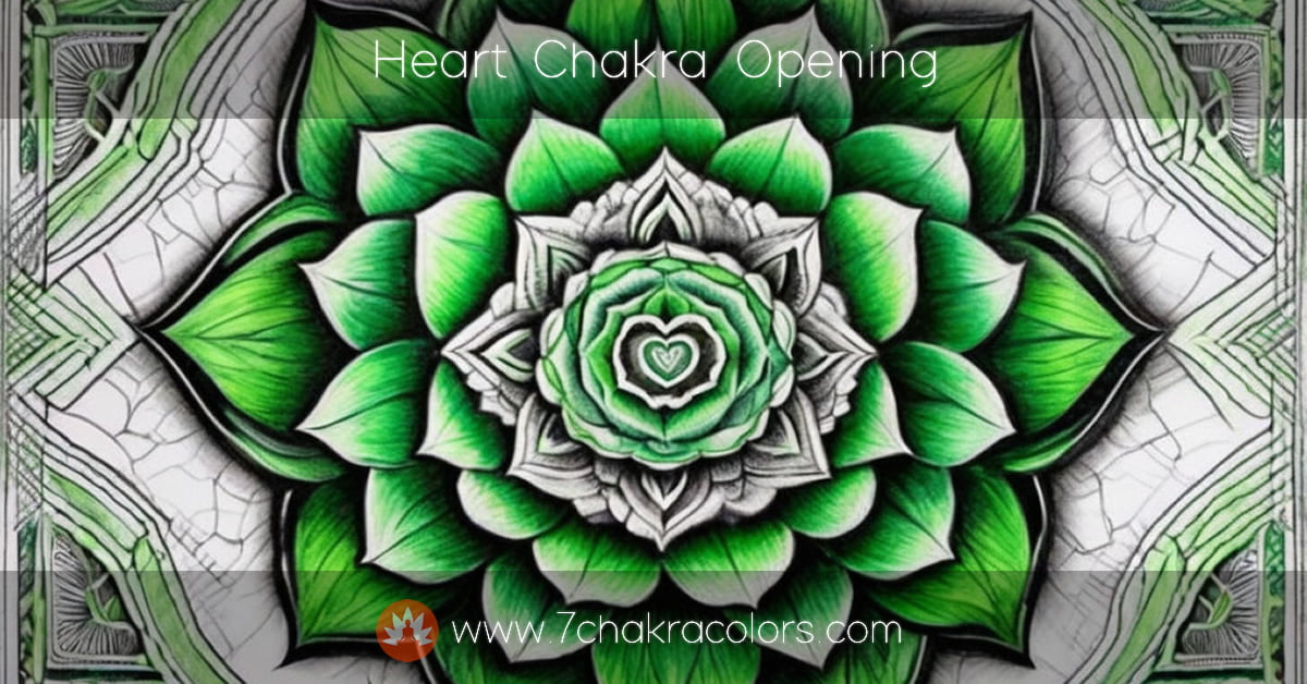 painting of a green flower symbolizing heart chakra opening