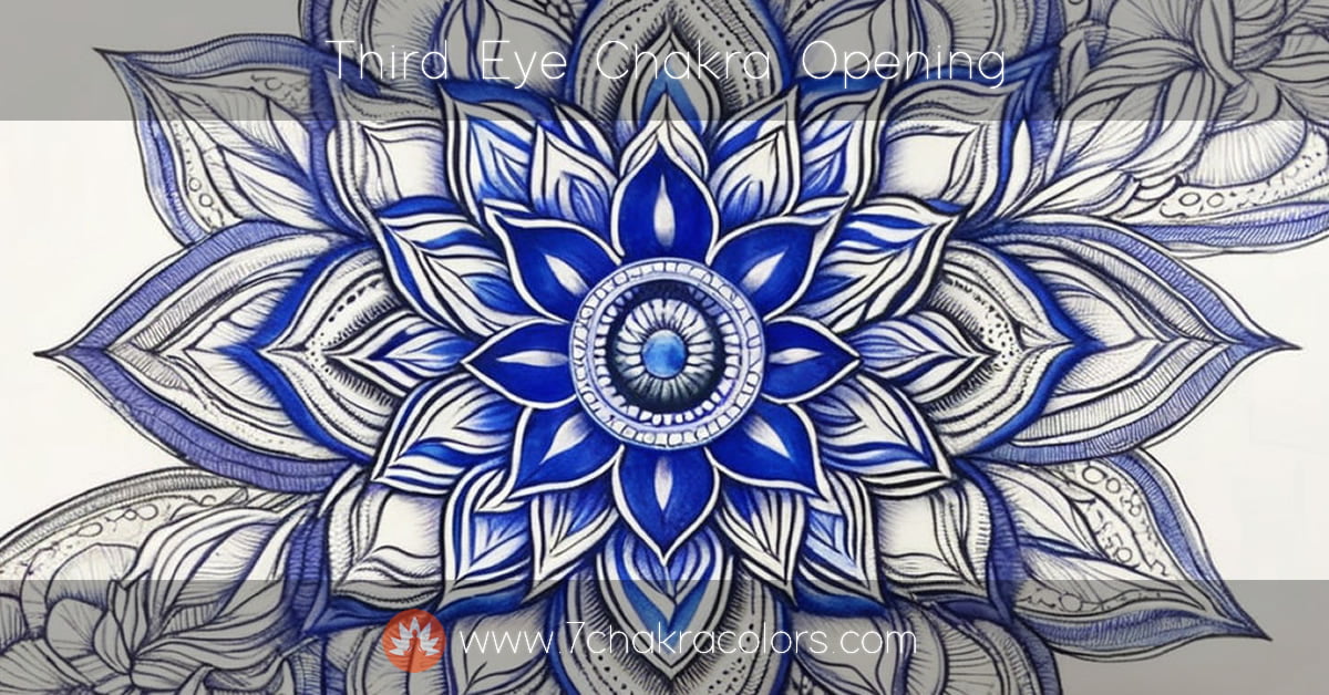 painting of a indigo flower symbolizing third eye chakra opening