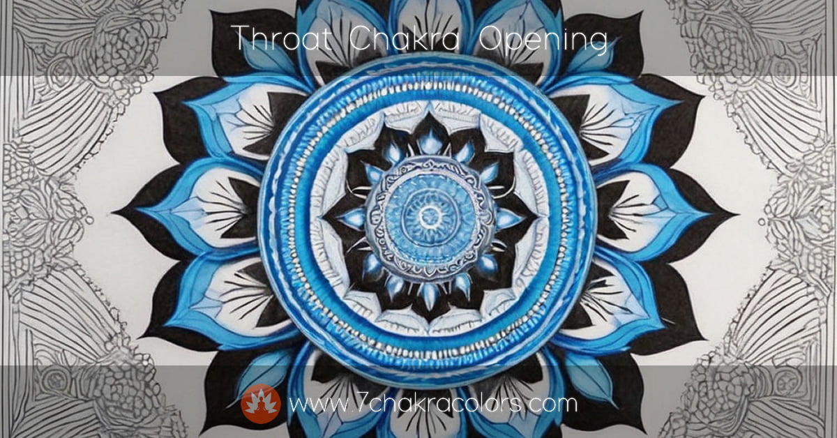 painting of a blue flower symbolizing throat chakra opening