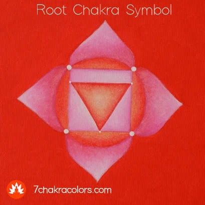 painting of a root chakra symbol