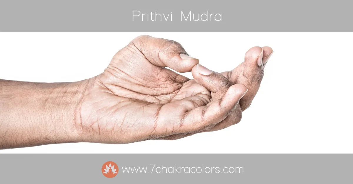 image of hand performing prithvi mudra hand pose - instructional image - featured canvas image