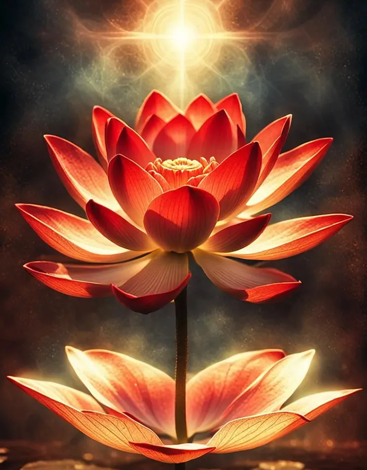 root chakra red lotus flower opening