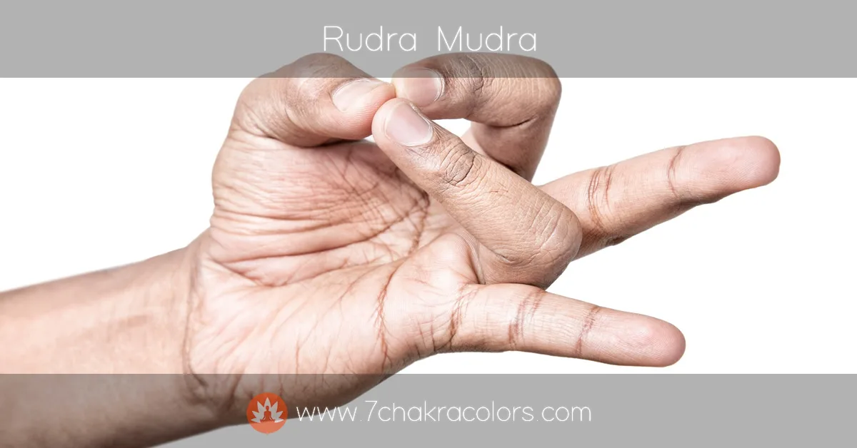 image of hand performing rudra mudra hand pose - instructional image - featured canvas image