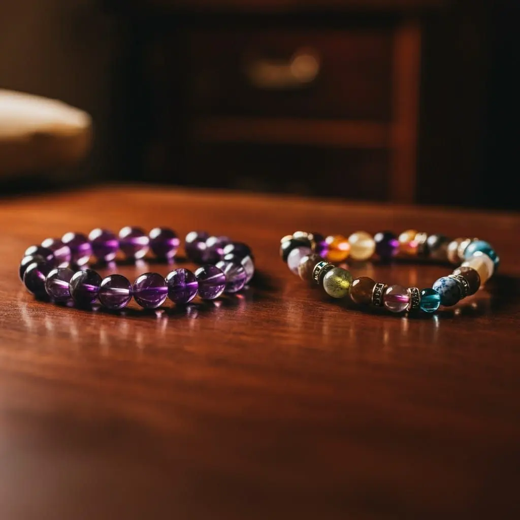 amethyst crystal bracelet vs multi stone crystal bracelet
