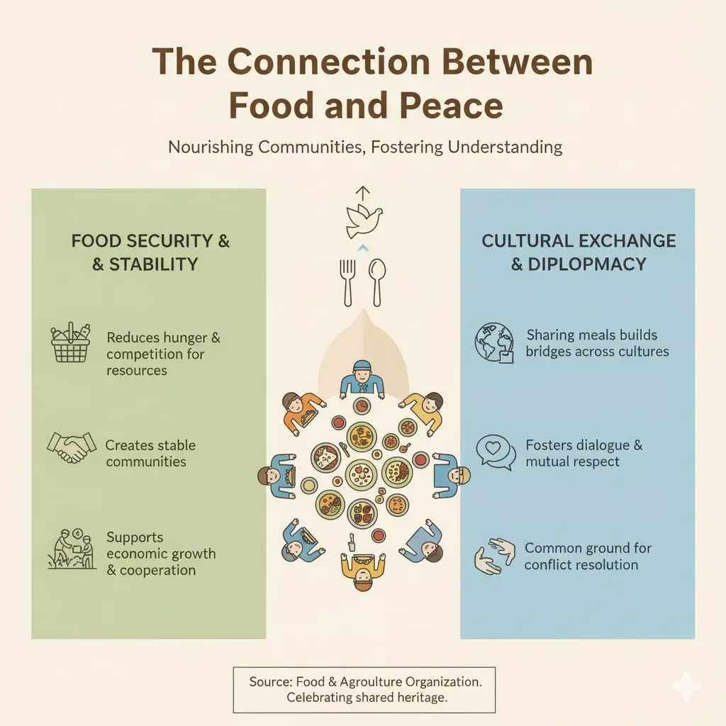 infographics - connection between food and peace