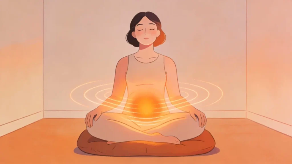 illustration of a person sitting in sacral chakra meditation