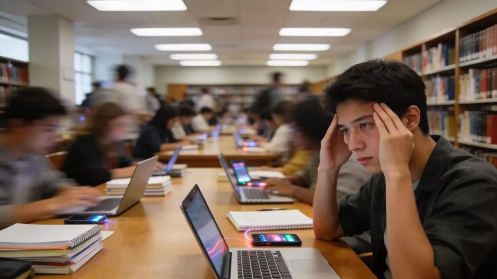 university study room filled with students