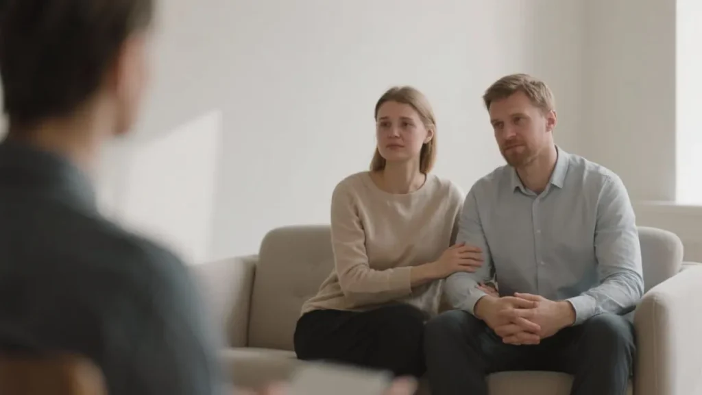 man and woman in couples therapy