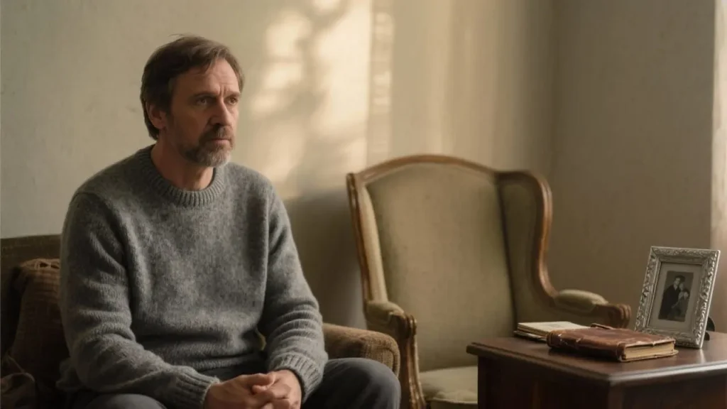 man lost in his thoughts about heartbreak