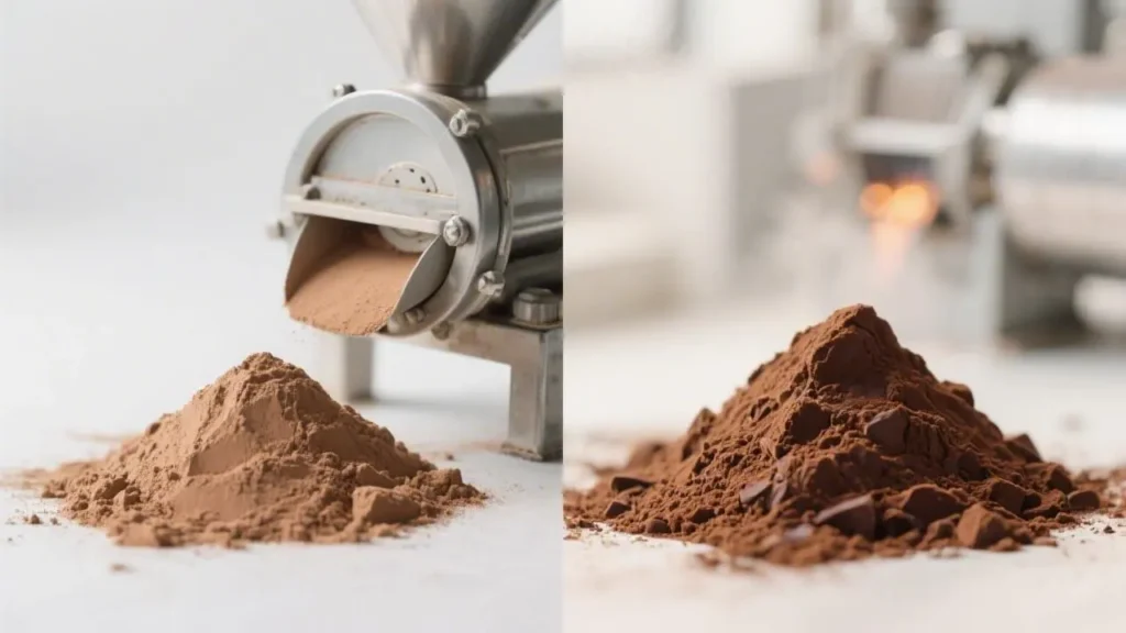 cacao vs cocoa production method