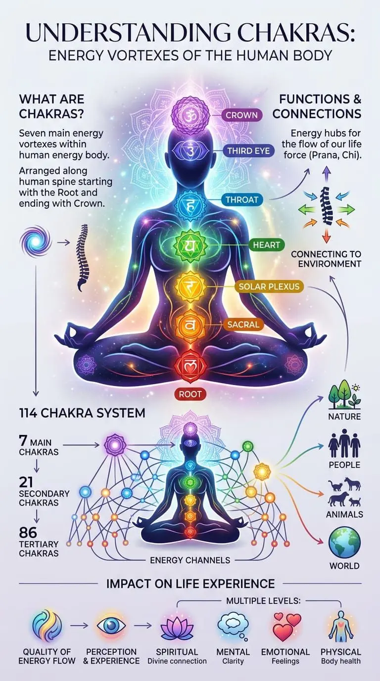 chakras colors meanings and functions infographic diagram