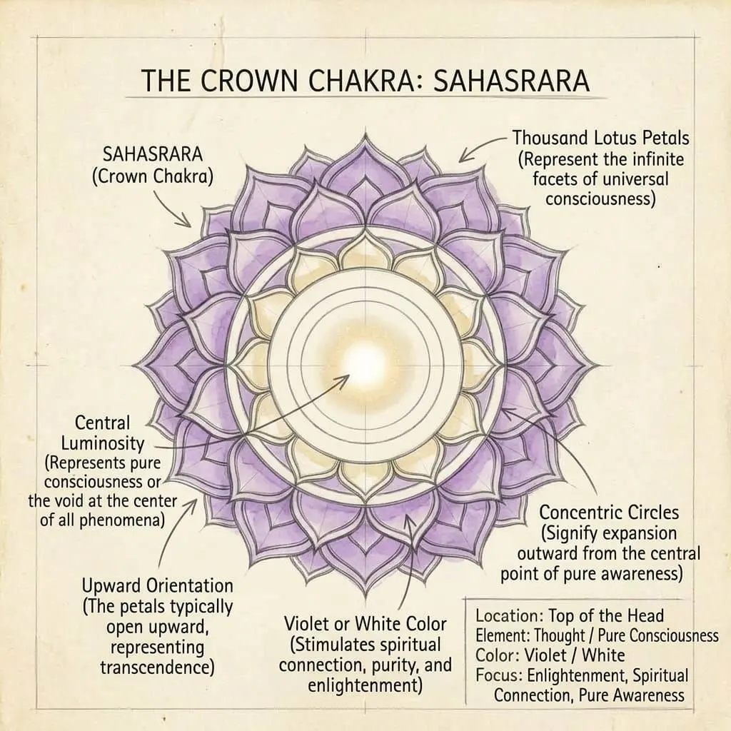 crown chakra diagram infographic