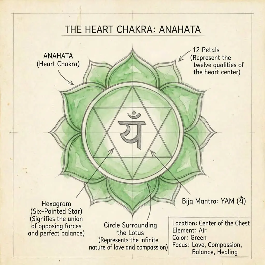 heart chakra diagram infographic