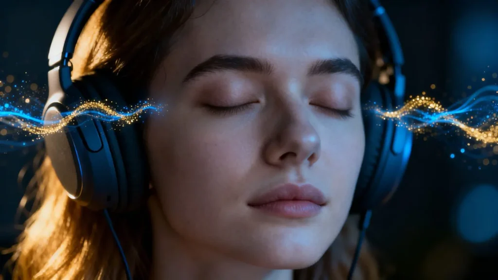 person wearing comfortable headphones