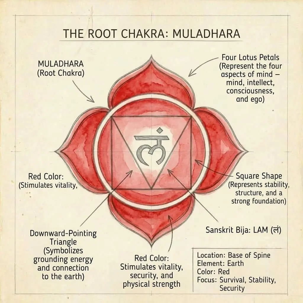 root chakra diagram infographic
