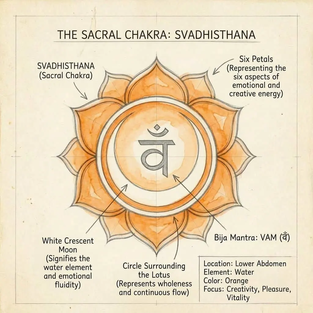 sacral chakra symbol diagram infographic