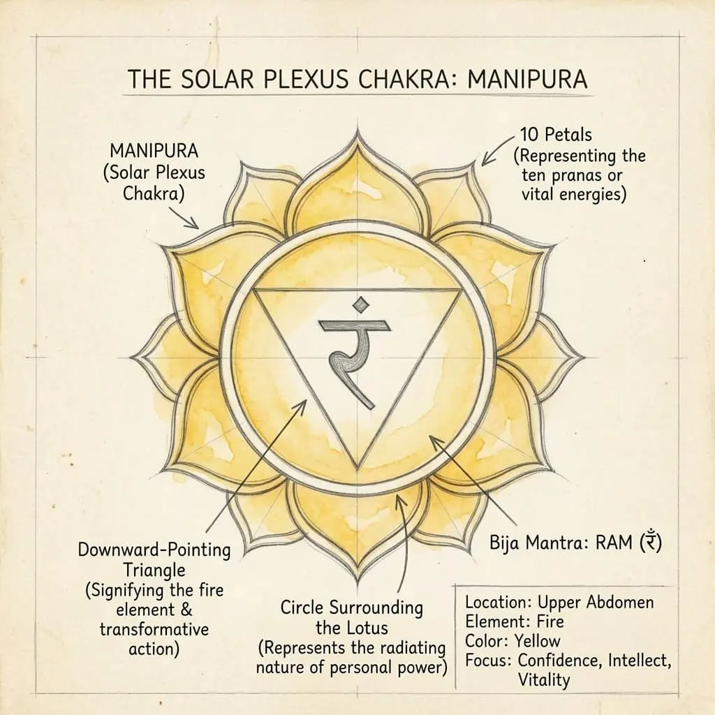 solar plexus chakra diagram infographic