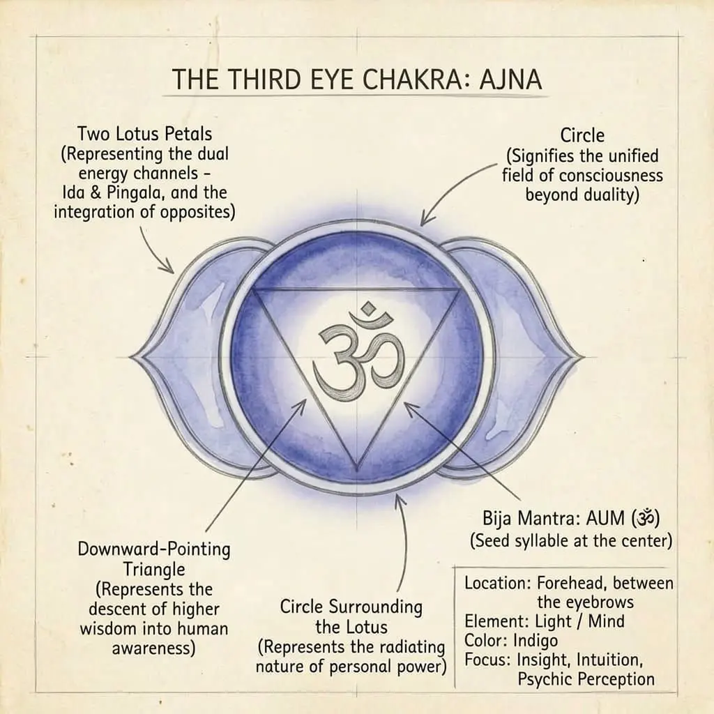 third eye chakra diagram infographic