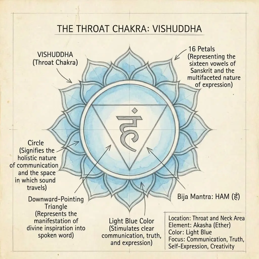 throat chakra diagram infographic
