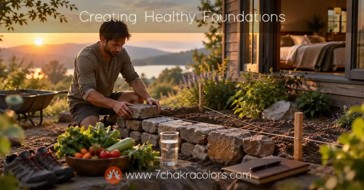 Person building a foundation symbolizing a healthier future through small daily habits
