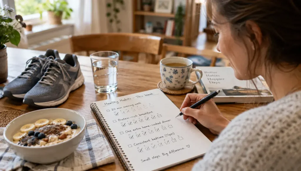 Practical daily goals for building sustainable healthy habits